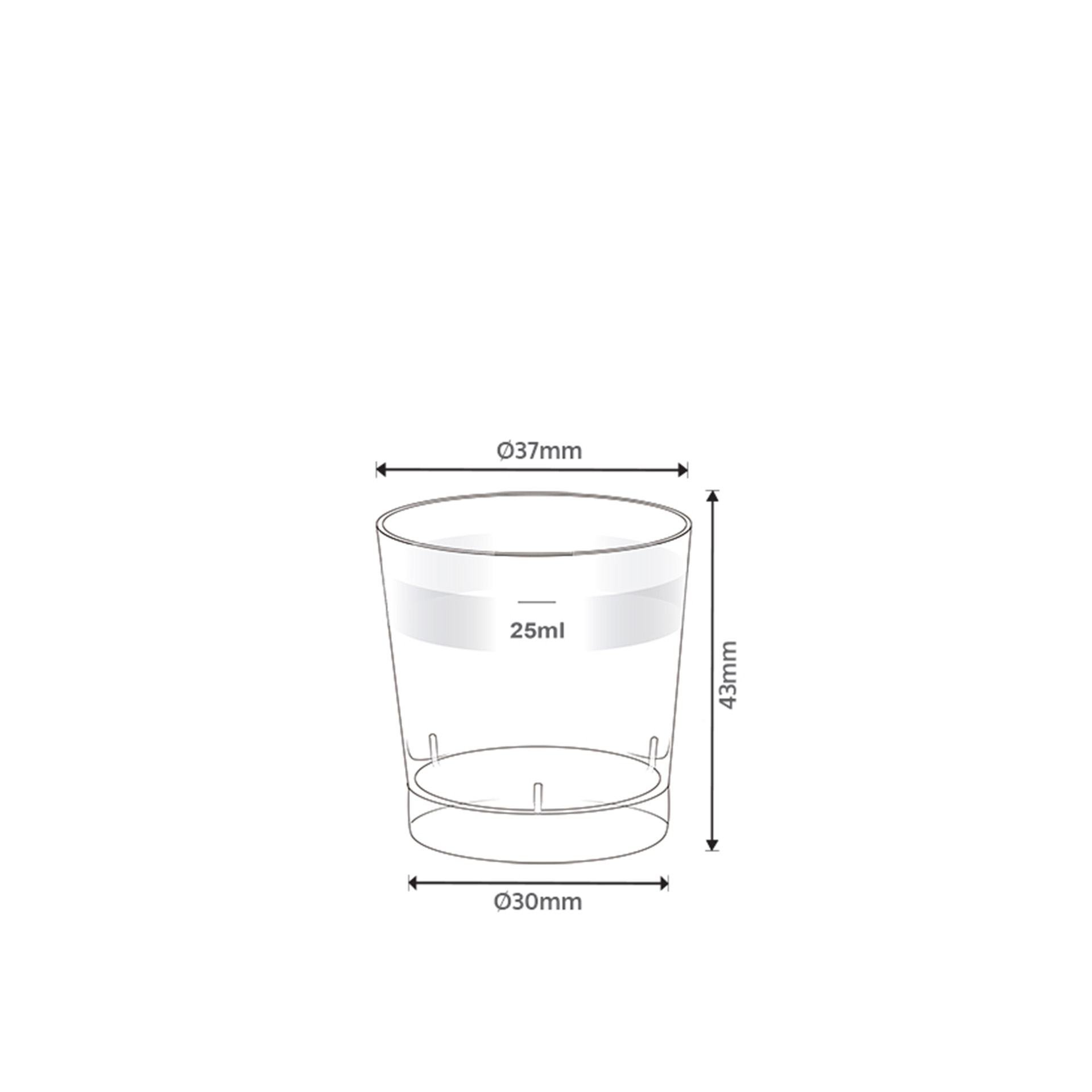 Copo Shot Polipropileno Transparente 25ML