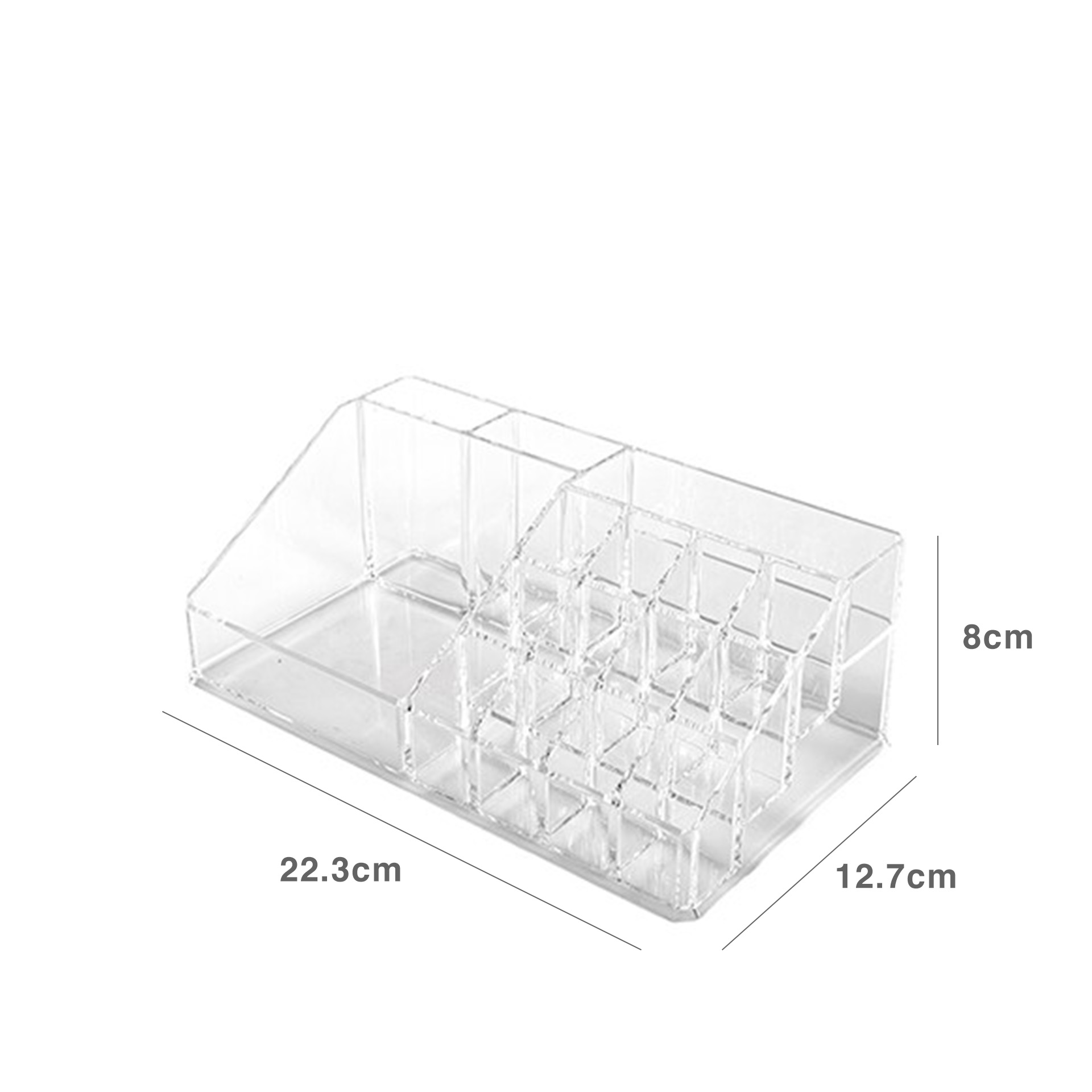 Organizador Cosméticos Plástico Incolor 22.3X12.7X8cm