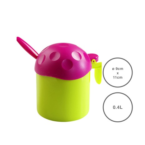 Açucareiro Plástico com Colher Redondo Multicor 400ml 9X11cm - Image product