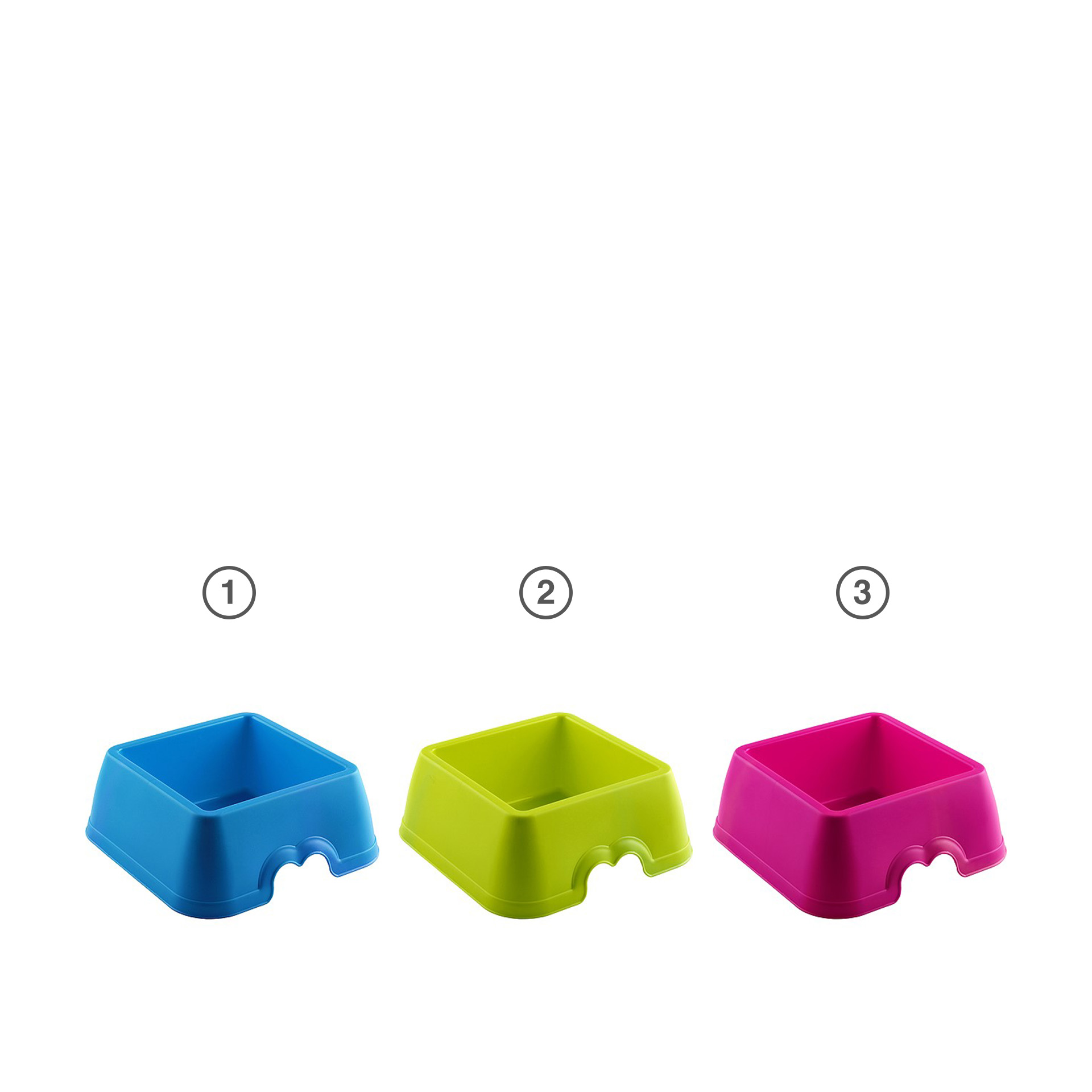 Comedouro Plástico Pekines Azul 800ml 18.5X18.5X7cm