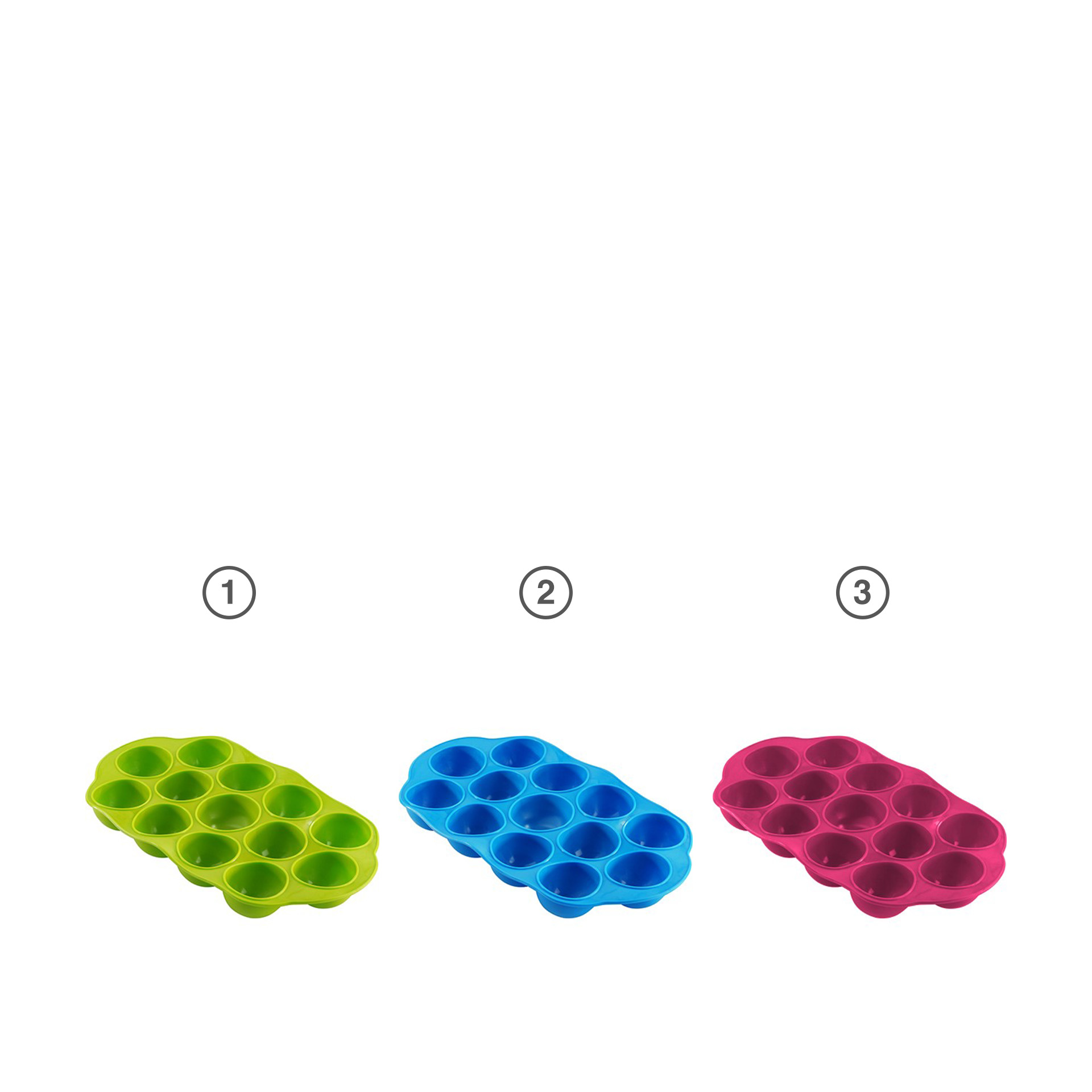 Cuvete Gelo Flexível Plástico Multicor 26X14X3cm