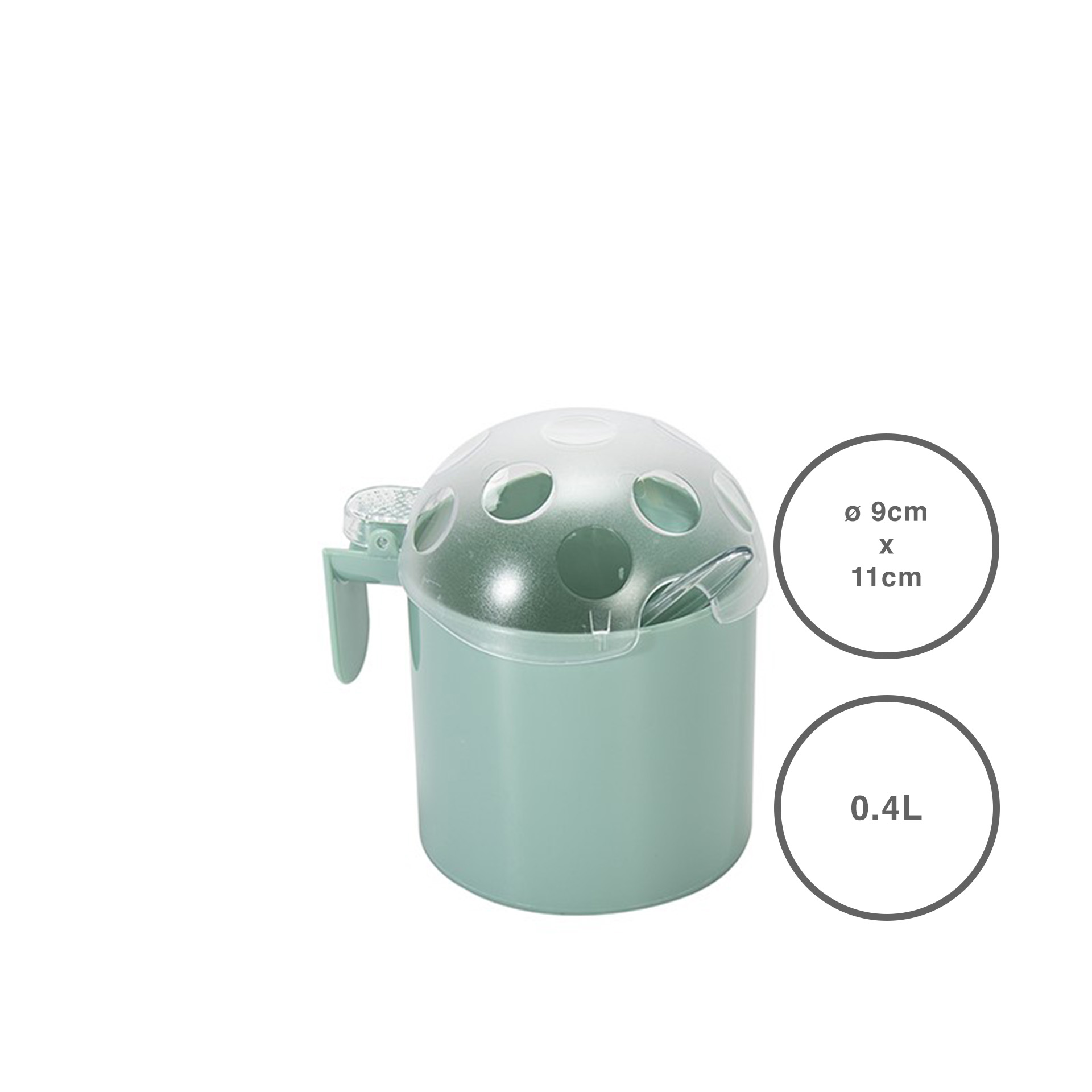 Açucareiro Plástico com Colher Redondo Multicor 400ml 9X11cm