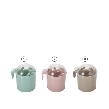 A�ucareiro Pl�stico com Colher Redondo Multicor 400ml 9X11cm