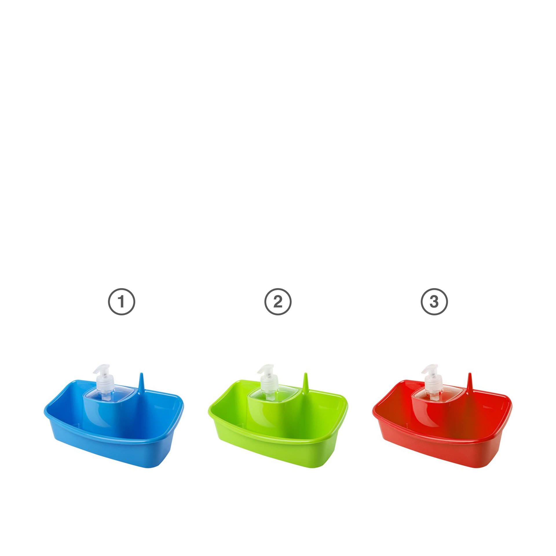 Caixa Esfregão com Doseador Plástico Multicor 300ml 26X12X15cm