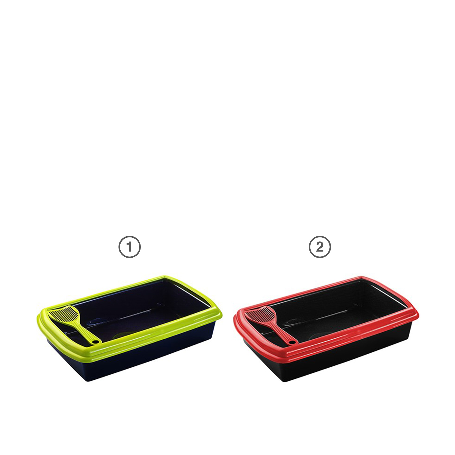 Caixa Higiénica com Pá Plástico Preto 8000ml 48X29X11cm