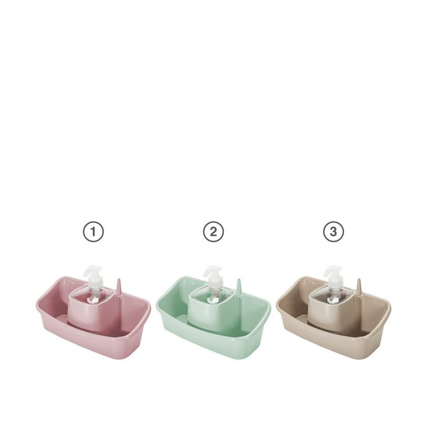 Caixa Esfregão com Doseador Plástico Multicor 300ml 26X12X15cm Caixa Esfregão com Doseador Plástico Multicor 300ml 26X12X15cm