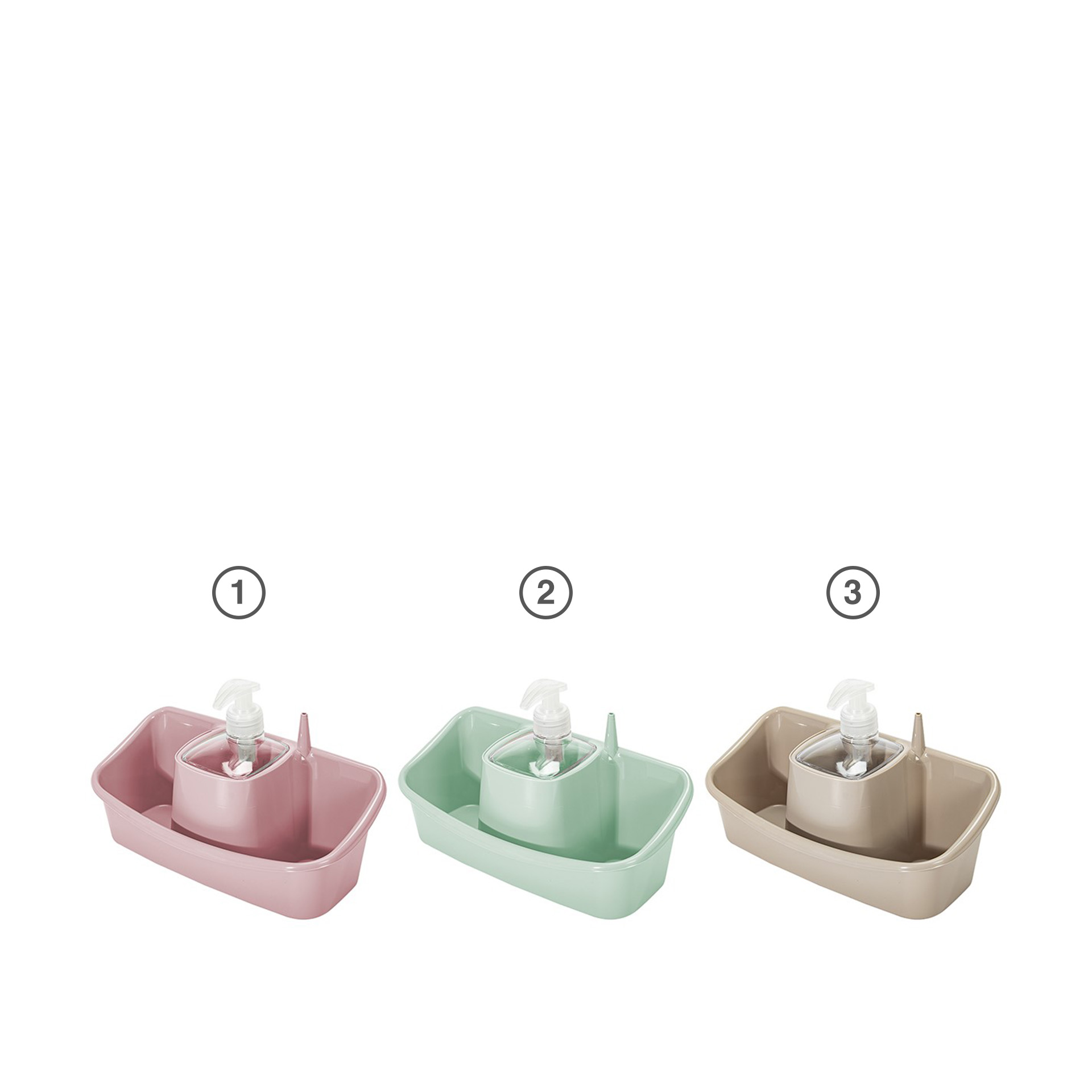 Caixa Esfregão com Doseador Plástico Multicor 300ml 26X12X15cm