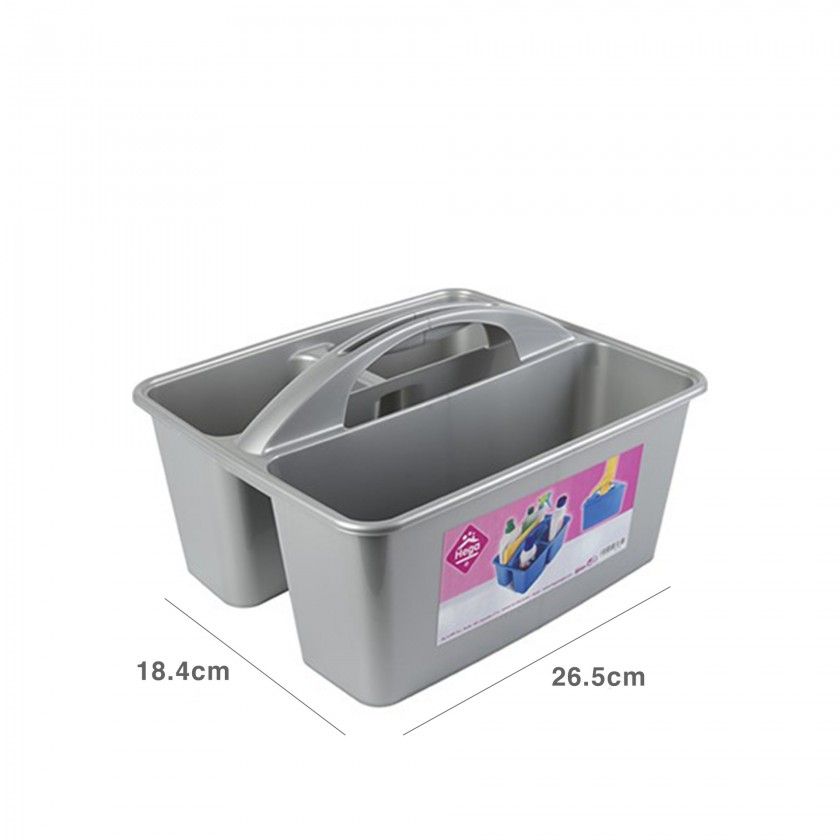 Cesta Multiusos Plástico Tormes Cinzento 26.5X18.4cm Cesta Multiusos Plástico Tormes Cinzento 26.5X18.4cm