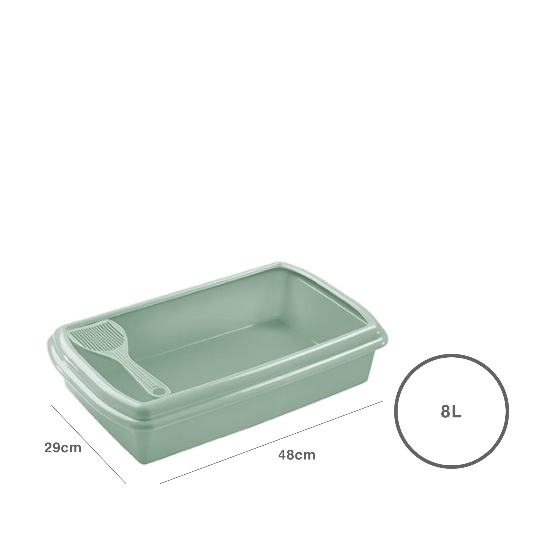 Caixa Higiénica com Pá Plástico Cor Pastel 8000ml 48X29X11cm