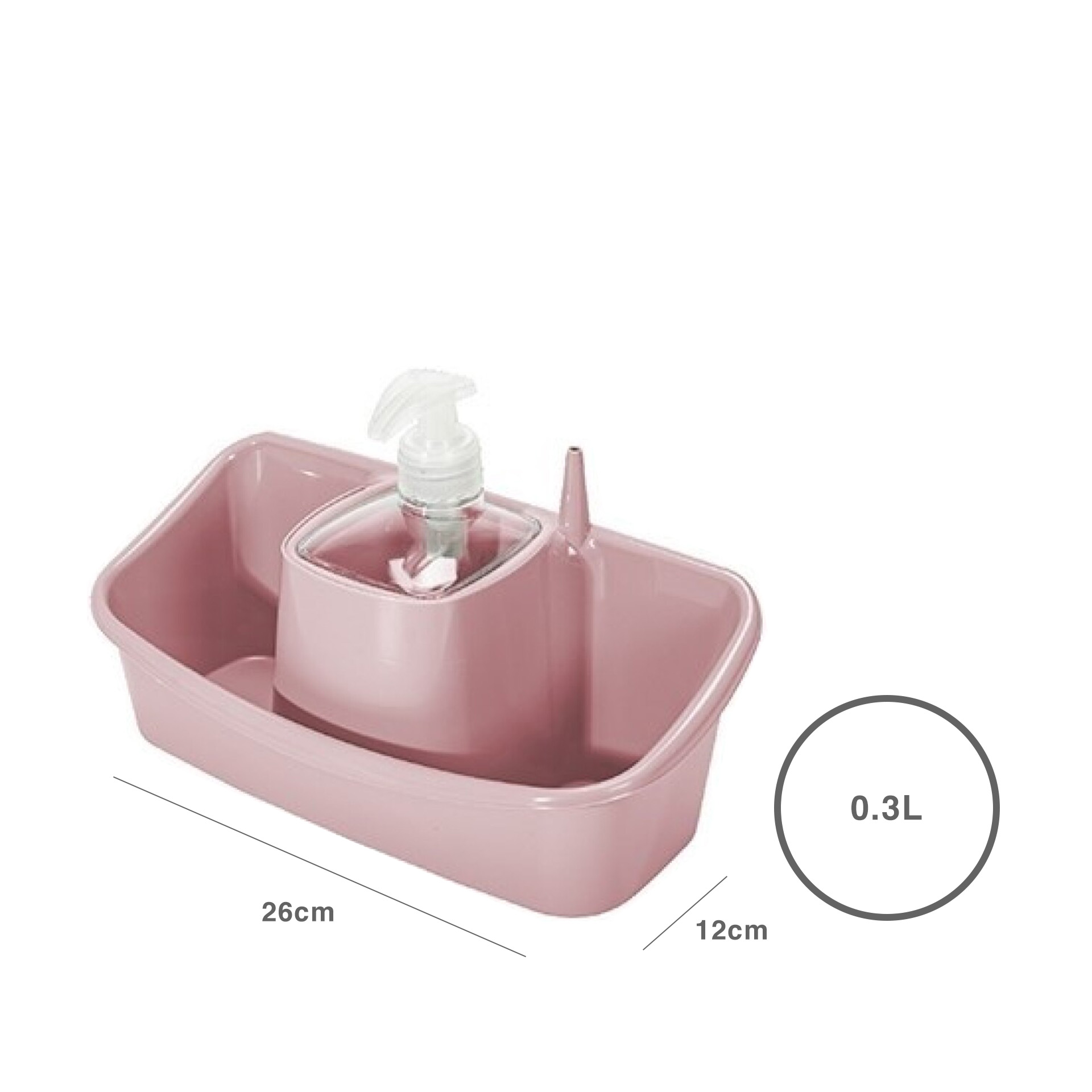 Caixa Esfregão com Doseador Plástico Multicor 300ml 26X12X15cm
