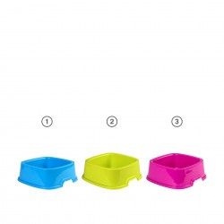 Comedouro Plstico BracoQuadrado Multicor 1.6l 22.6X22.4X7.5cm