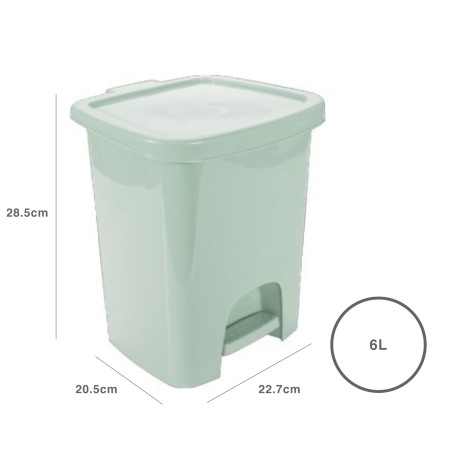 Balde Lixo com Pedal Plástico Multicor 6000ml 22.7X20.5X28.5cm - Image product