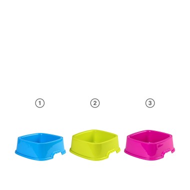Comedouro Plástico Braco Quadrado Multicor 1.6l 22.6X22.4X7.5cm