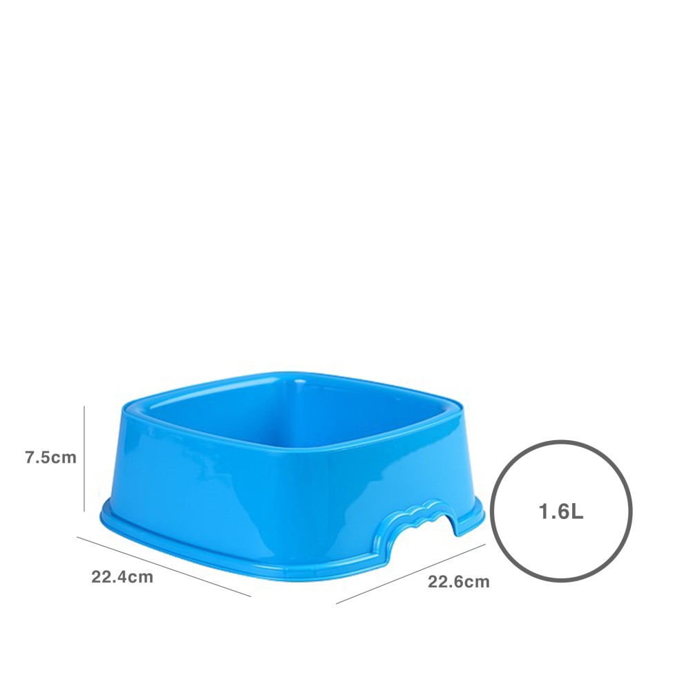 Comedouro Plástico Braco Quadrado Multicor 1.6l 22.6X22.4X7.5cm