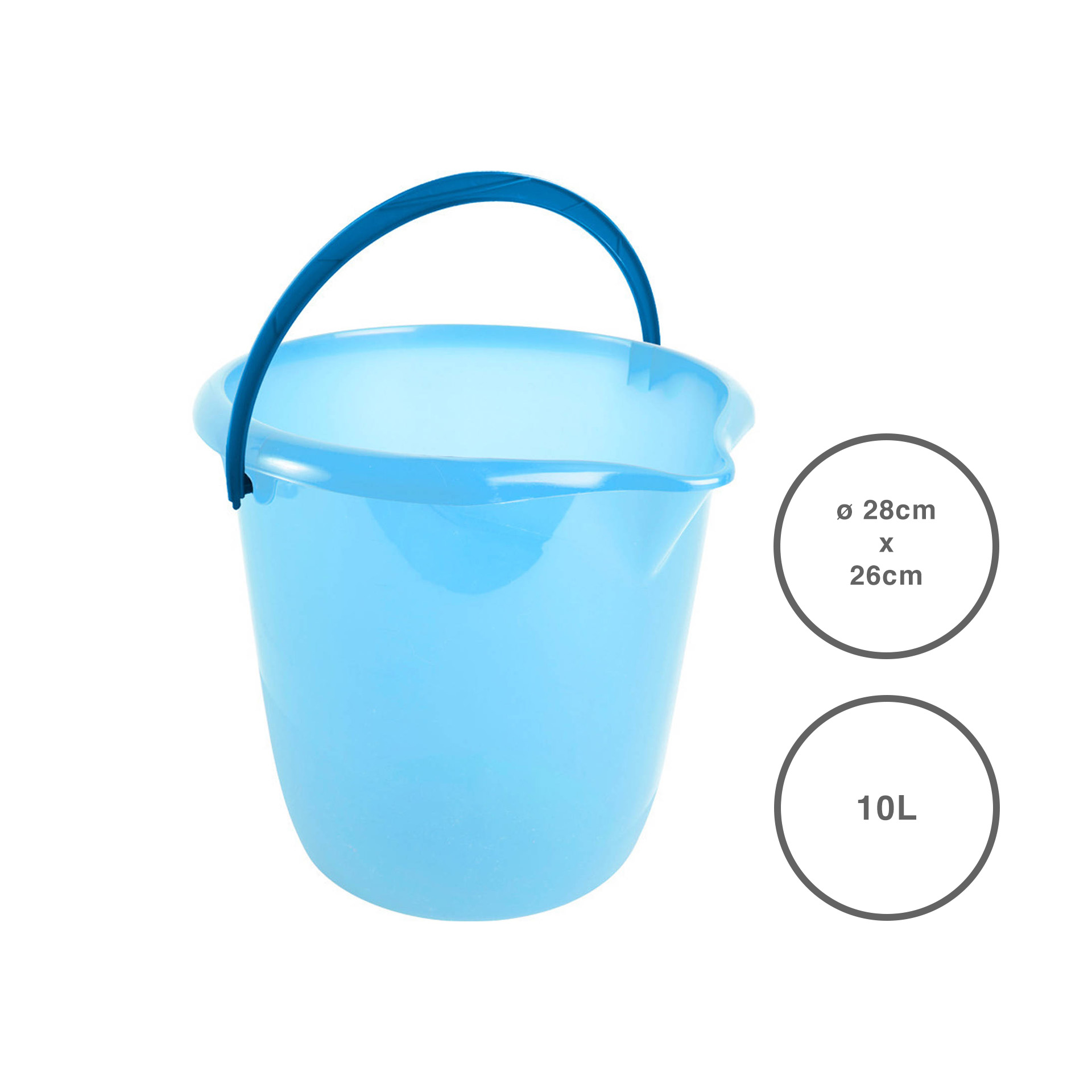 Balde Plástico com Asa Multicor 10l 28X26cm