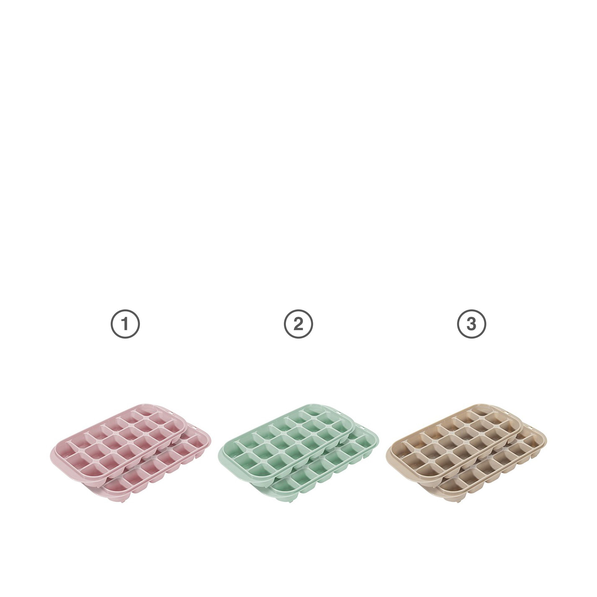 Cuvete Gelo Plástico Verde 26X11.5X4cm Pack 2