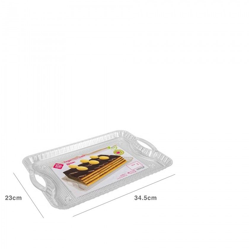 Bandeja Plástico Luxe com Asas Incolor 34.5X23X2cm Bandeja Plástico Luxe com Asas Incolor 34.5X23X2cm