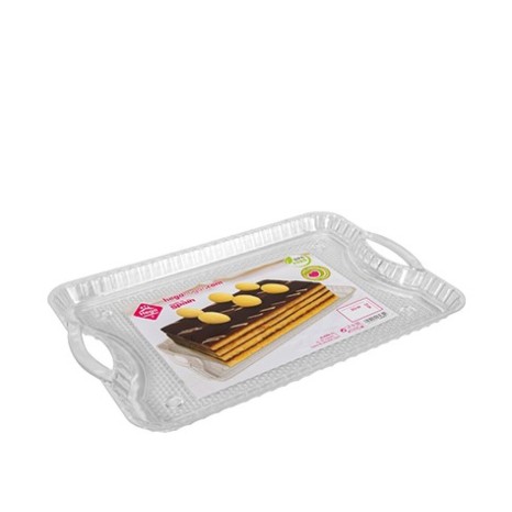 Bandeja Pl�stico Luxe com Asas Incolor 34.5X23X2cm - Image product