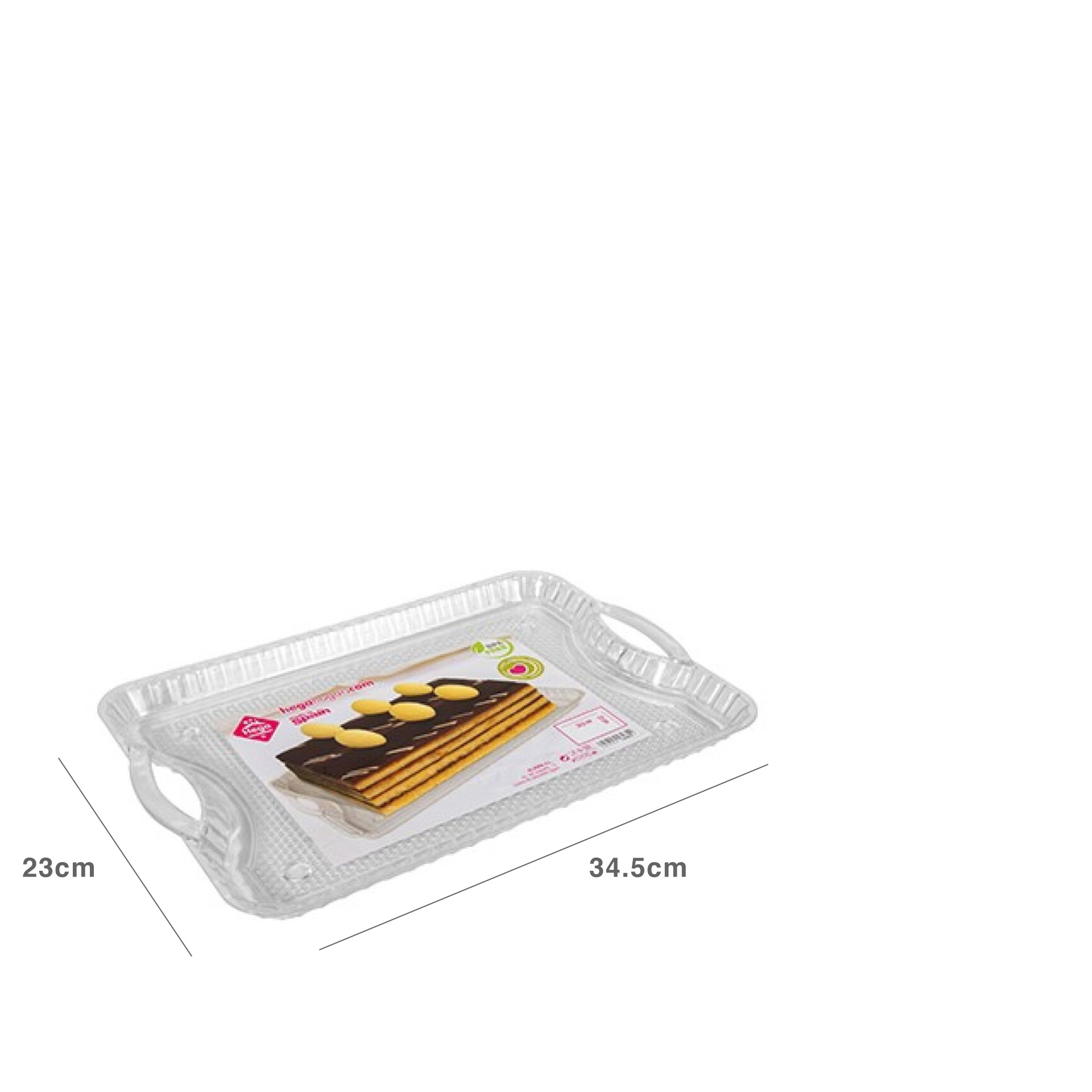 Bandeja Plástico Luxe com Asas Incolor 34.5X23X2cm