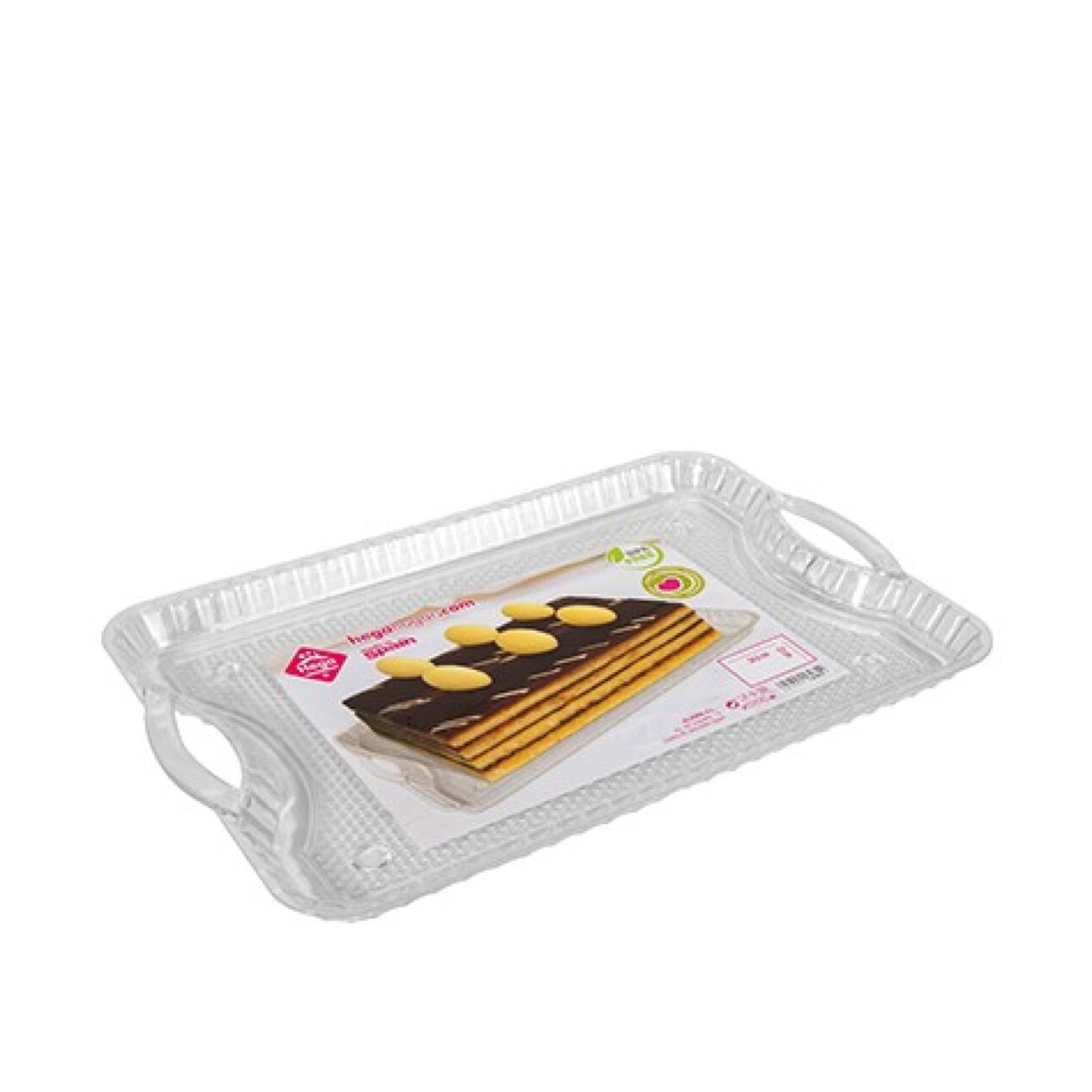 Bandeja Plástico Luxe com Asas Incolor 34.5X23X2cm