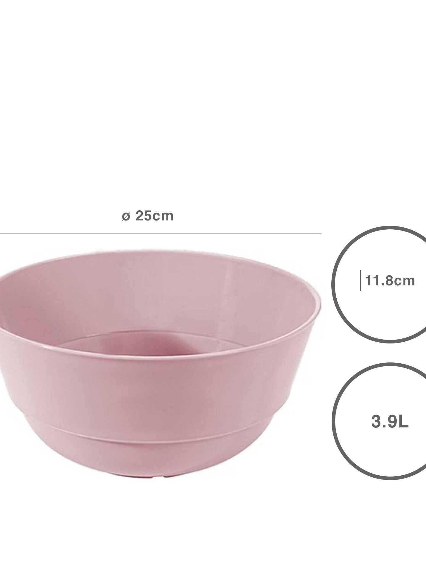 Bacia Plástico Luxe Redondo Multicor 3900ml 25X11.8cm