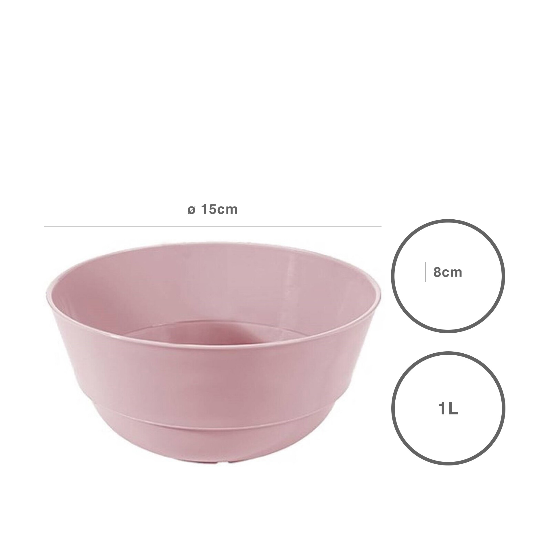 Bacia Plástico Luxe Redondo Multicor 1000ml 15X8cm