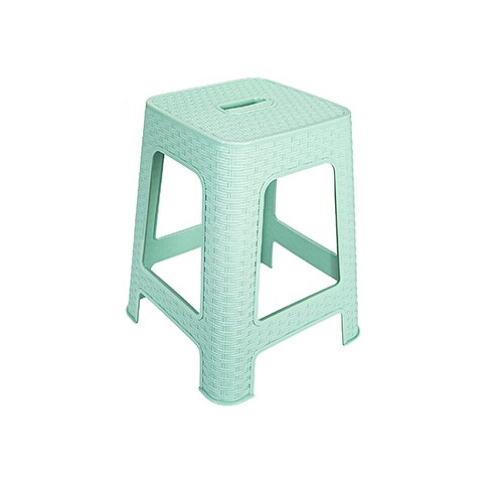 Banco Plástico Rattan Verde 45.5cm