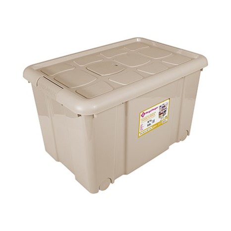 Caixa Arrumos com Rodas Plástico Bege 55l 59X40.5X35.7cm - Image product