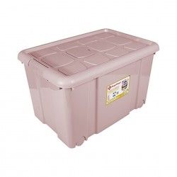 Caixa Arrumos com Rodas Plstico Rosa 55l 59X40.5X35.7cm