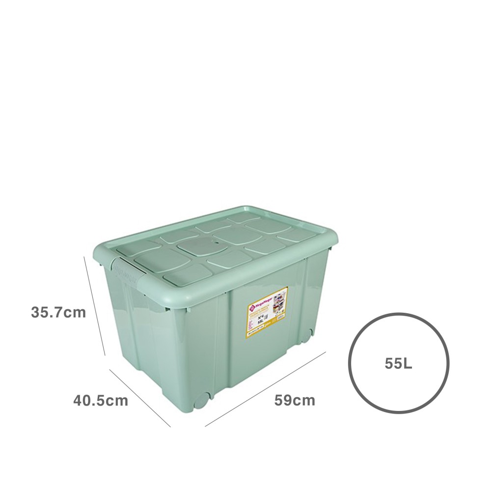 Caixa Arrumos Pl�stico com Rodas Bege