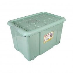 Caixa Arrumos Plstico com Rodas Bege