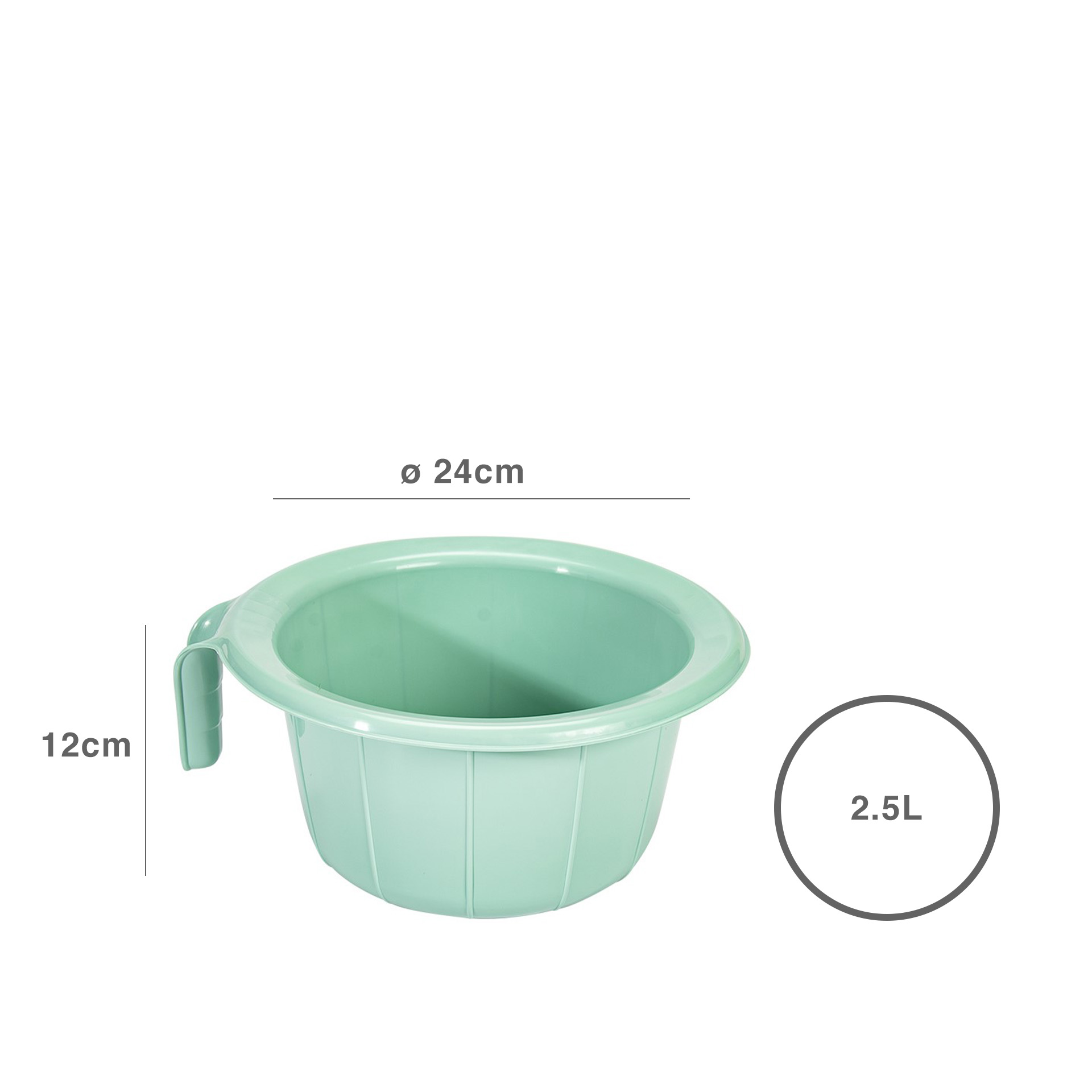 Bacia Plástico Redondo Multicor 2500ml 24X12cm