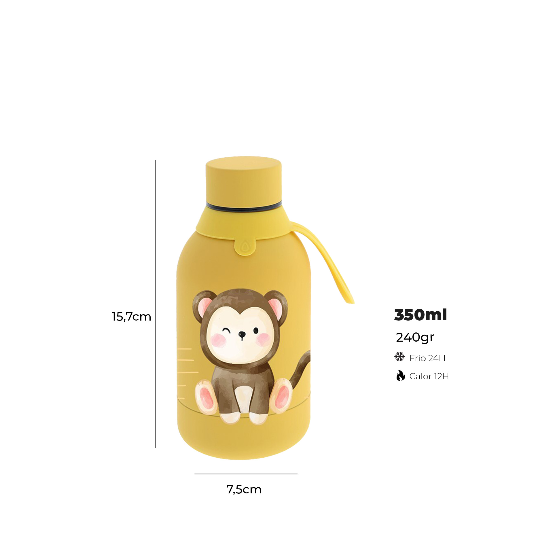 Garrafa Água Inox Mustard 350ML