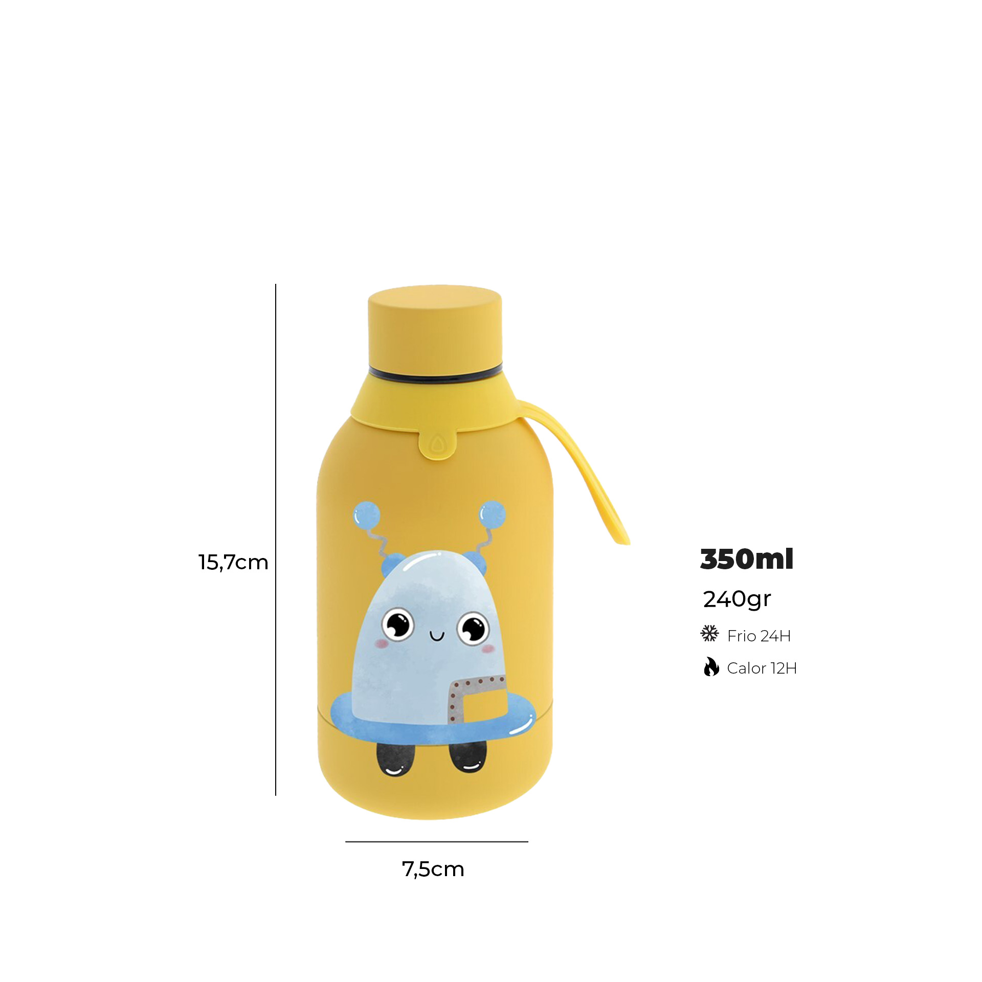 Garrafa Água Inox Mustard 350ML