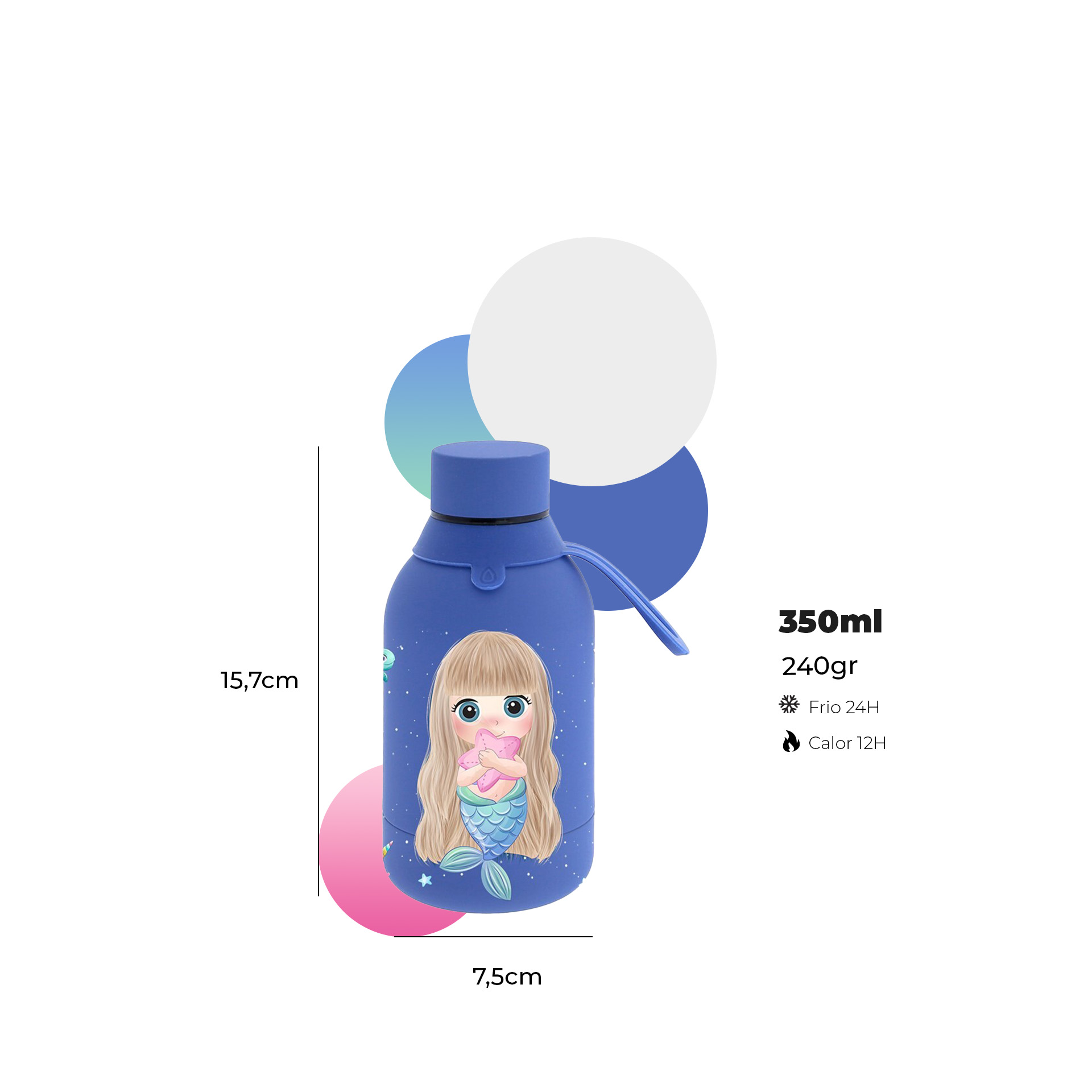 Garrafa Água Inox Mazarine Sea 350ML