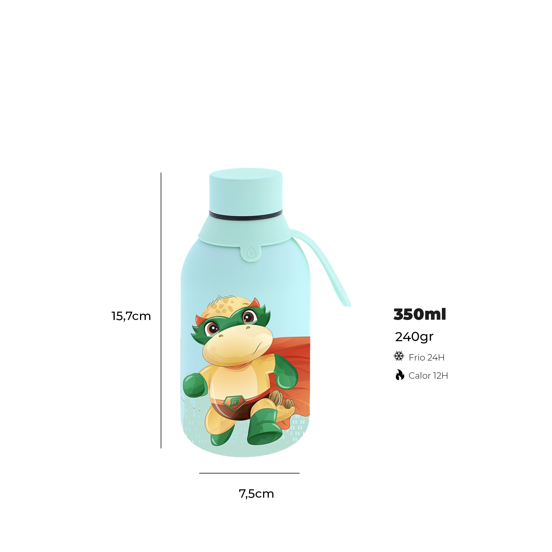 Garrafa Água Inox Mint Super 350ML