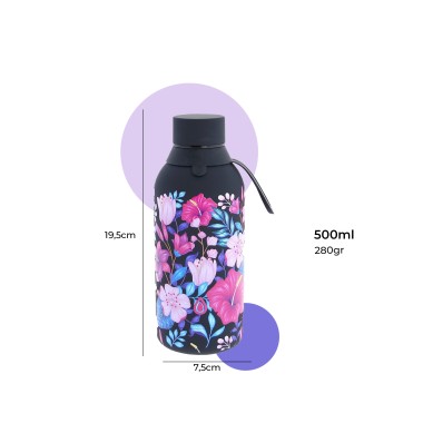 Garrafa Água Inox Black Tropical 500ML