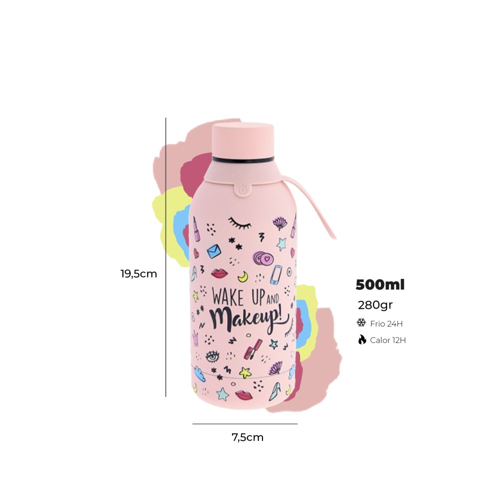 Garrafa Água Inox Peach Wake Up 500ML