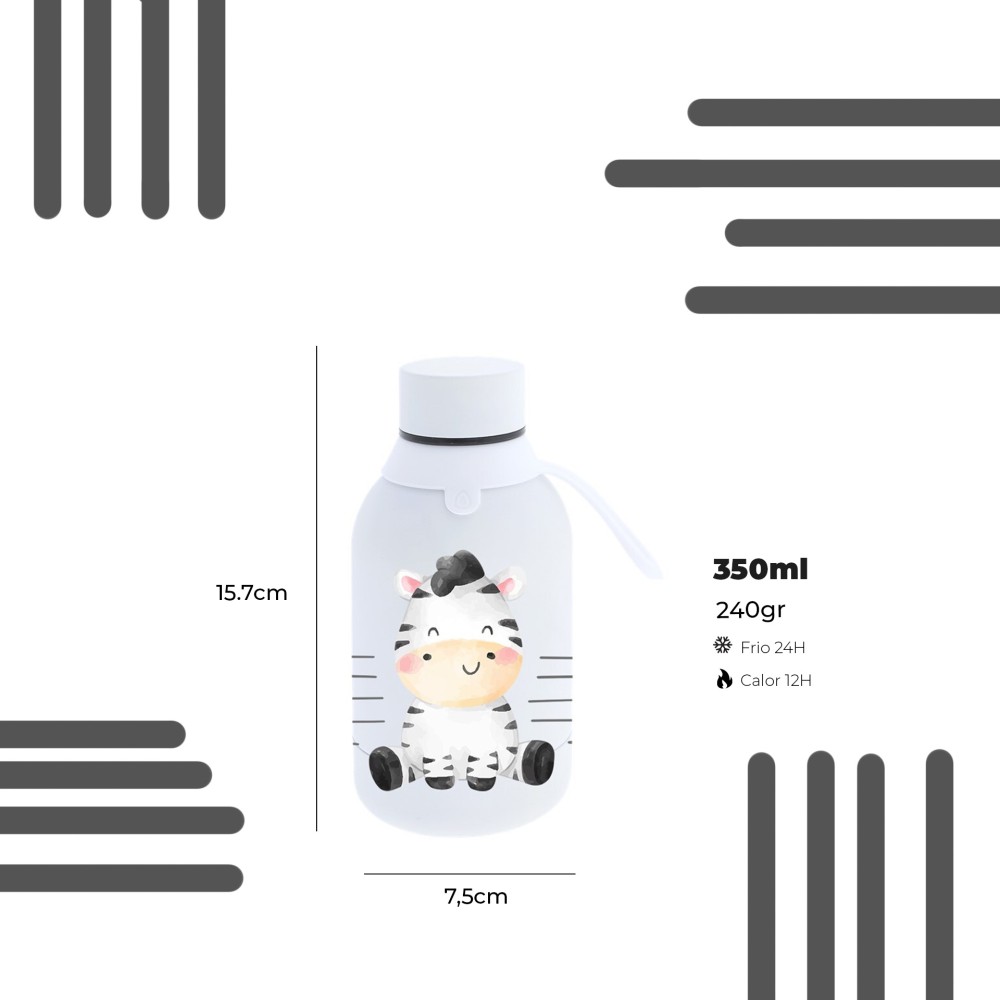 Garrafa �gua Inox Ice Zebra 350ML