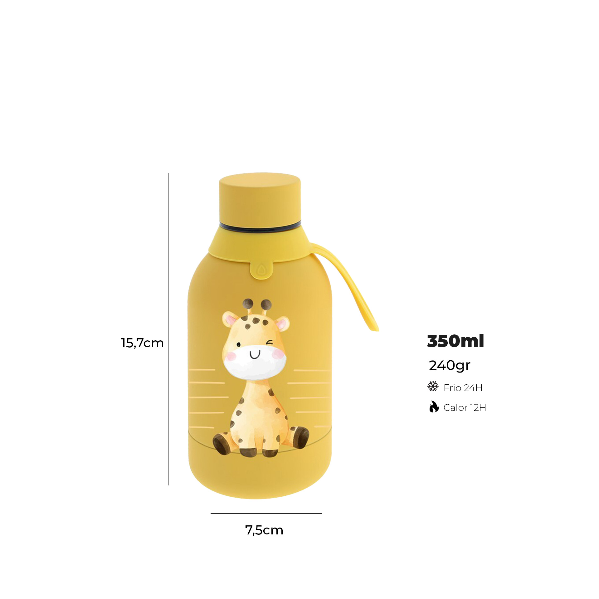 Garrafa Água Inox Mustard 350ML