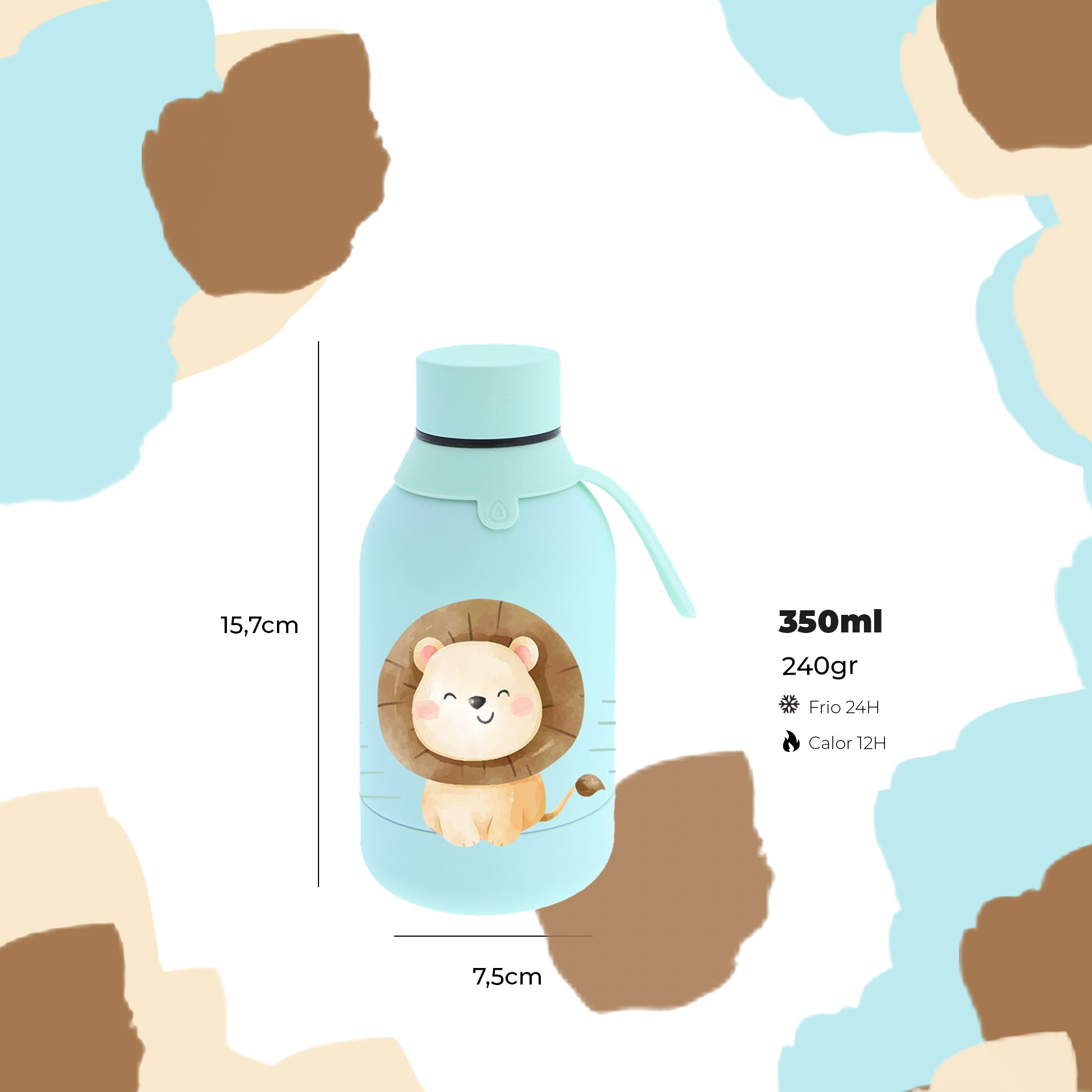 Garrafa Água Inox Mint Lion 350ML
