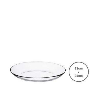 Prato Vidro Invitation Oval 33X25cm