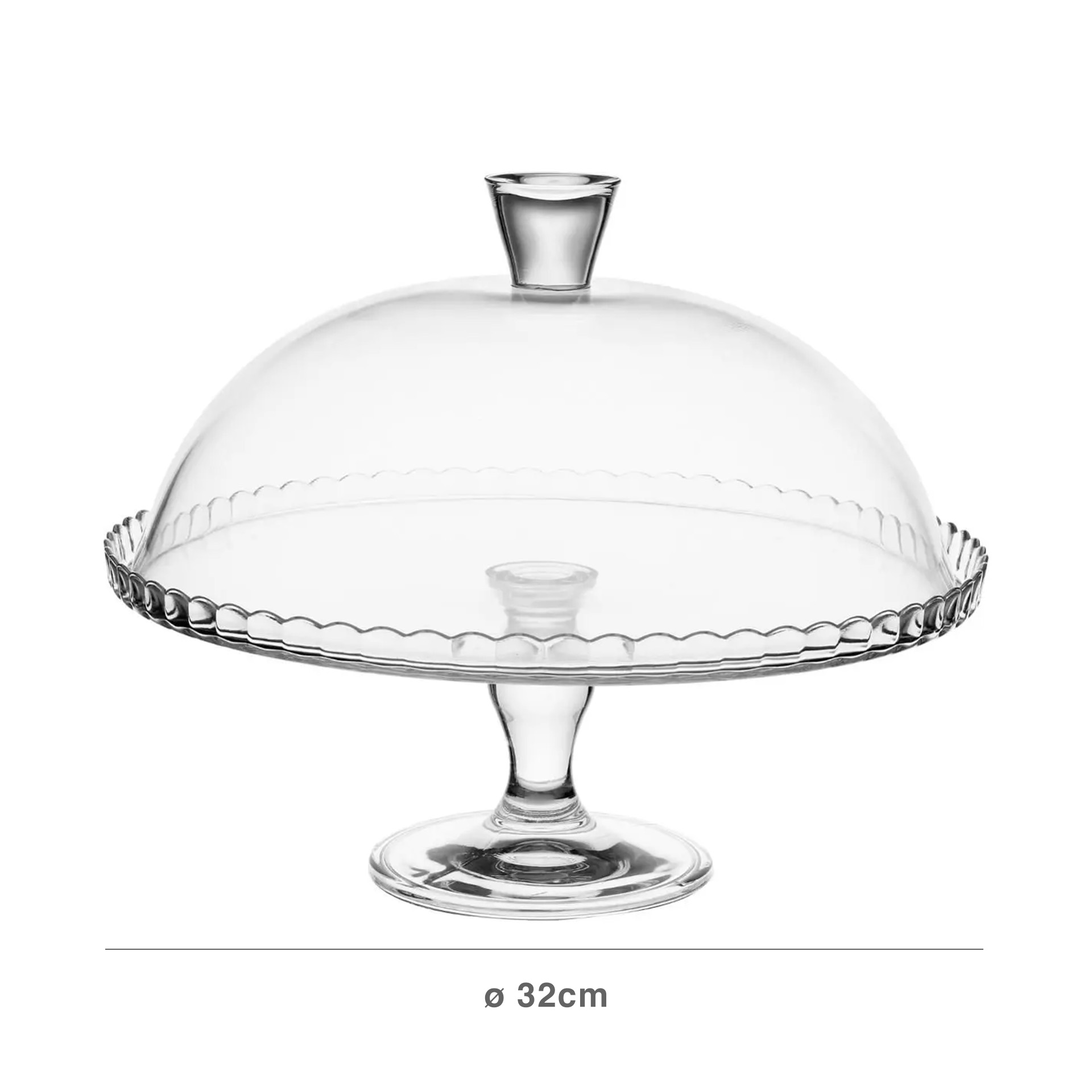 Queijeira Vidro Pâtisserie com Pé 32.2X26X32.2cm