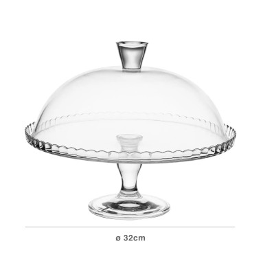 Queijeira Vidro Pâtisserie com Pé 32.2X26X32.2cm
