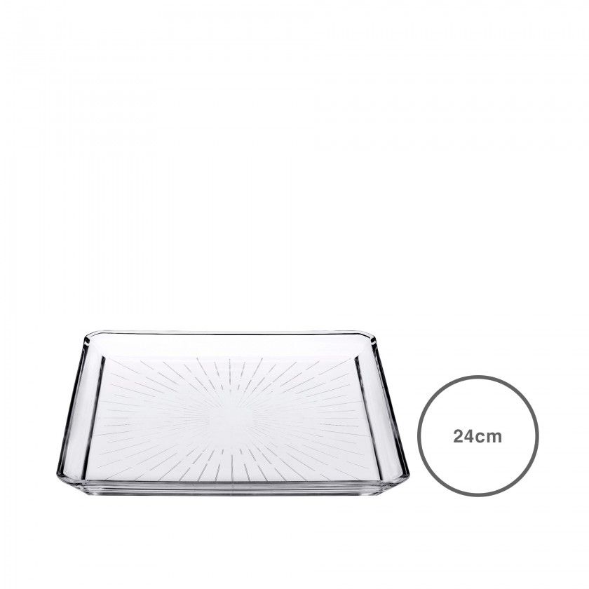 Prato Vidro Madlen Quadrado 24cm