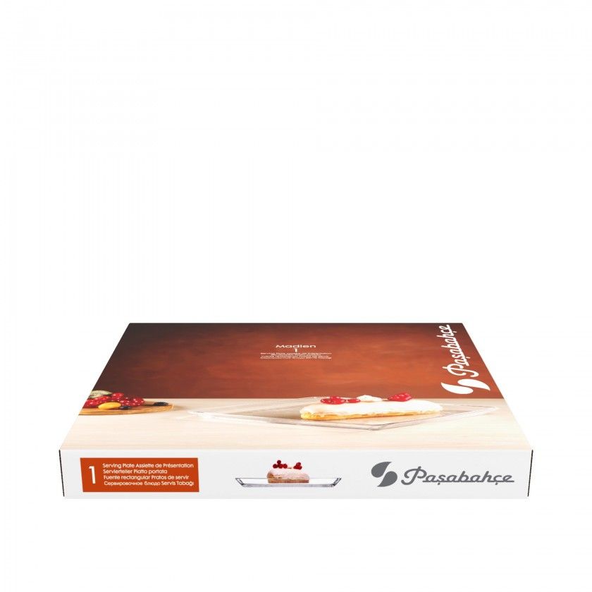 Prato Vidro Madlen Quadrado 24cm