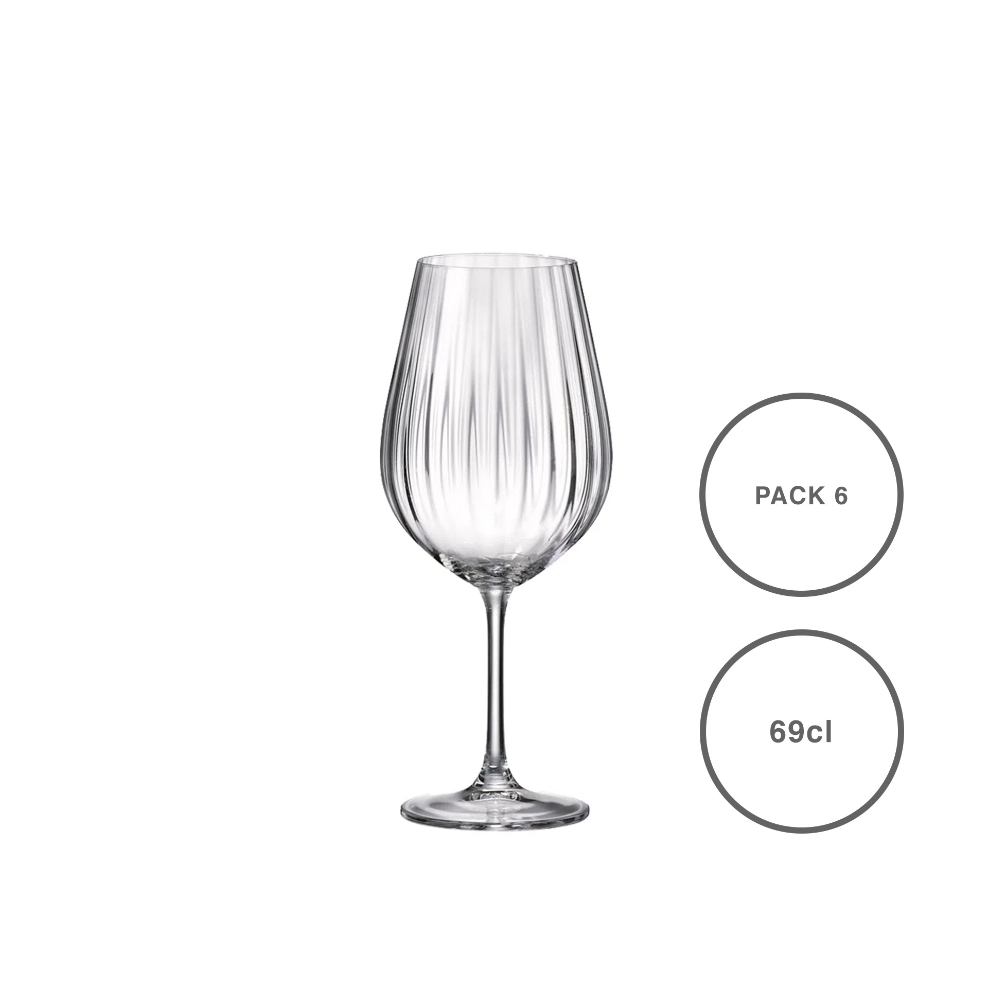 Copo Sarah Optic com Pé Cristal 69cl Pack 6