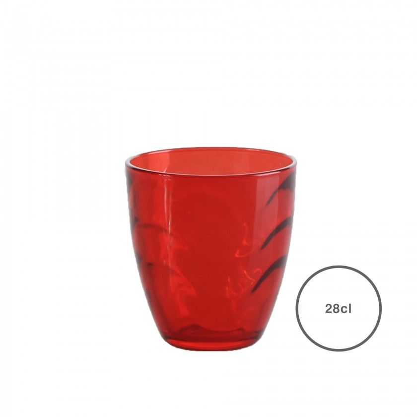 Copo Vidro Wave Vermelho 28cl Copo Vidro Wave Vermelho 28cl