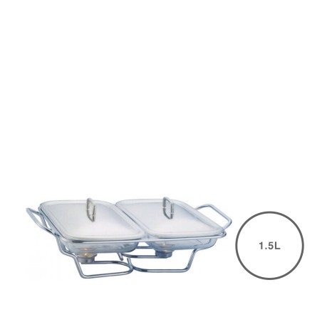 Conjunto 2 Assadeiras Retangulares 1,5L Com tampa inox - Image product