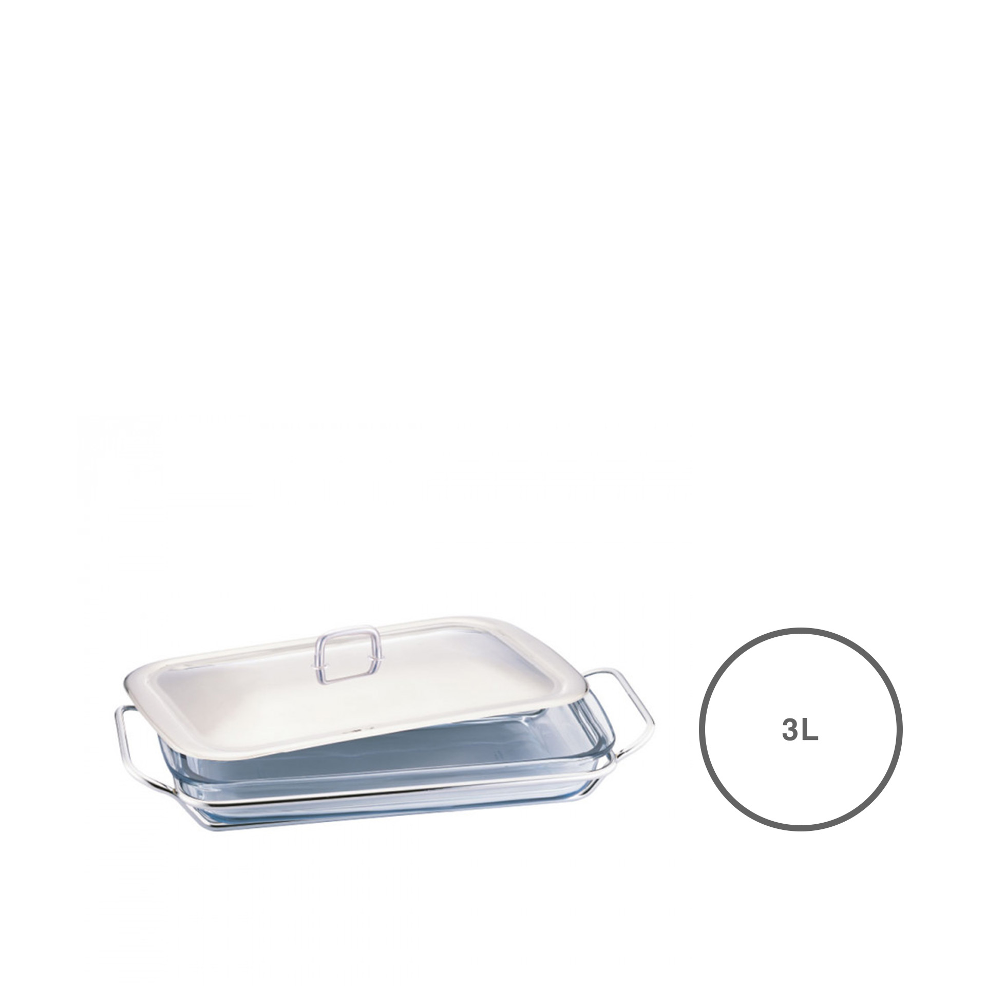 Assadeira Com Tampa Vidro Retangular 3L